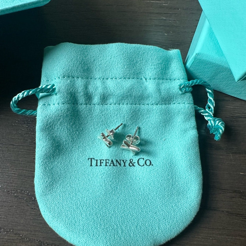 Tiffany & Co. Silver Paloma’s Graffiti X Earrings with Pouch